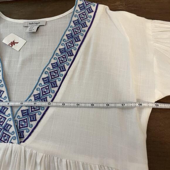 NWT Haute Hippie Women's Dress Oversized Mini Dress Size XS Coastal Cowgirl Boho - Picture 8 of 9